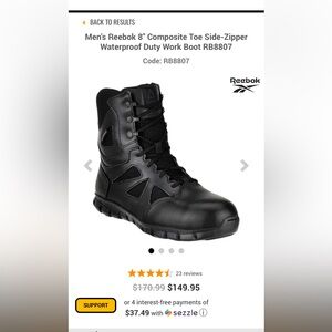 Women/Men Reebok 8” waterproof tactical boot